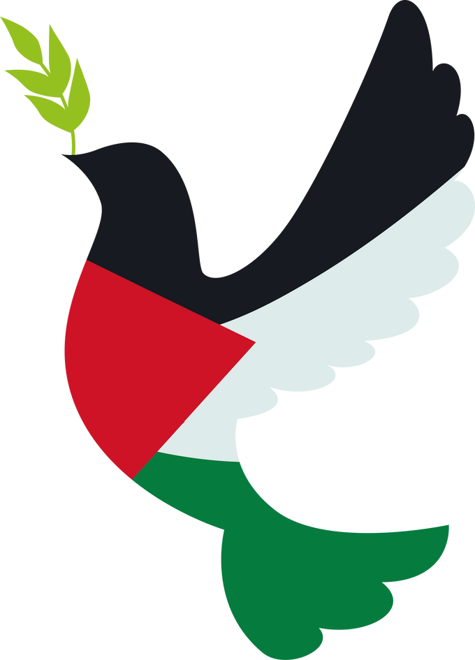 Palestine Flag in Peace Dove